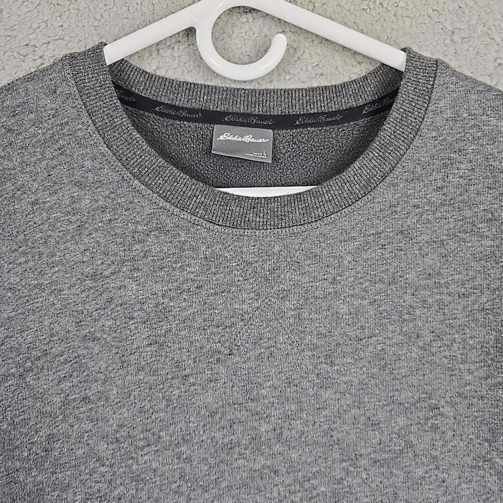 Eddie Bauer Fleece Lined Crew Neck Sweatshirt Men’s Gray Large - Picture 2 of 9